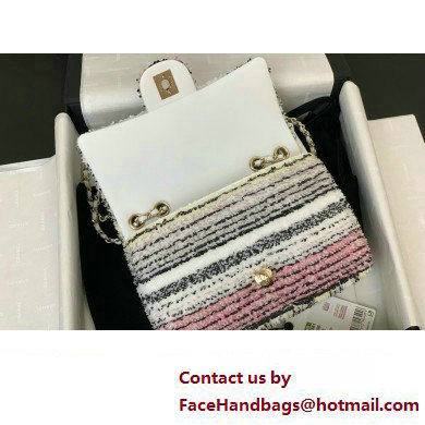 CHANEL Sequins  &  Gold-Tone Metal White, Black, Pink  &  Yellow Small Flap Bag AS4561 2024